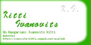 kitti ivanovits business card